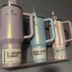 Stanley Quencher H2.0 Tumbler Trio - Lavender, Light Blue, and Pink Striped